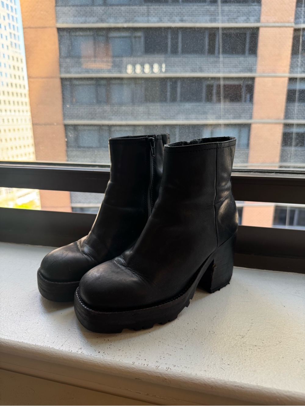Jeffrey Campbell Black Platform Ankle Booties